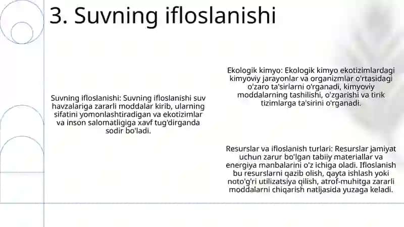 Ekologik Kimyo. Resurslarning Turlari Va Ularning Ifloslanishi 4