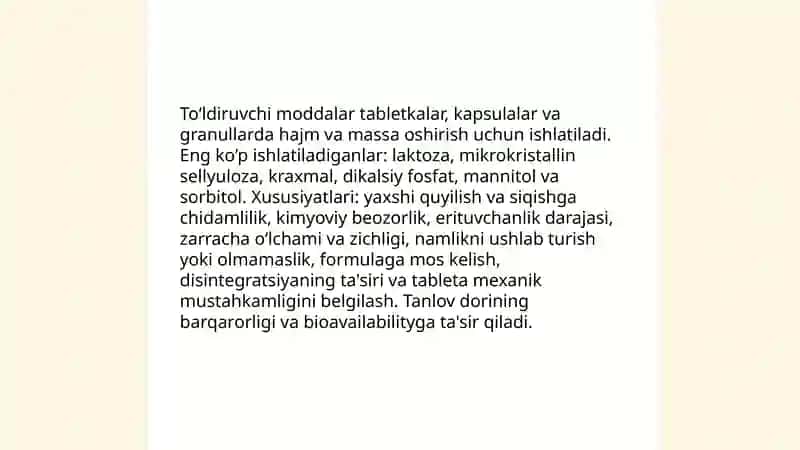 Yordamchi moddalar 4