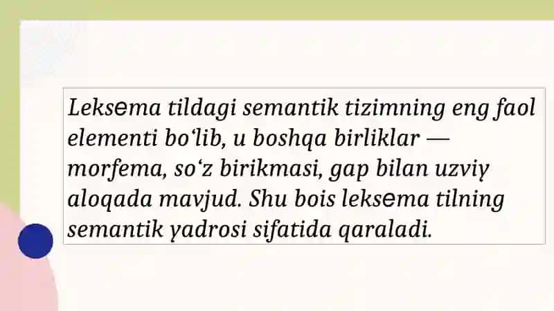 Leksеmaning mazmun tizimi 4