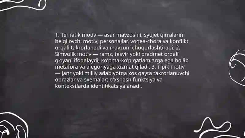 Adabiy motivlar va ularning takrorlanishi 4