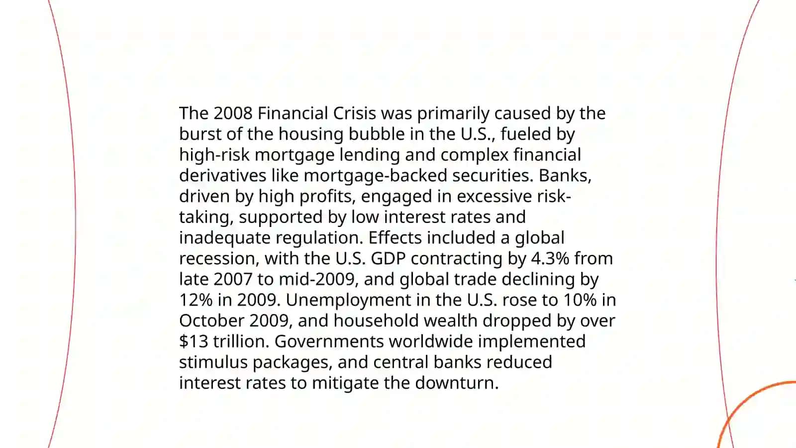 Independent work on the topic of: Financial crises 4