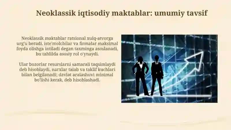 Marginalizm ta'limoti va neoklassik iqtisodiy maktablar 4