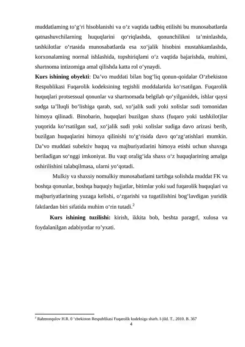 Da’vo muddatining turlari KURS ISHI 4