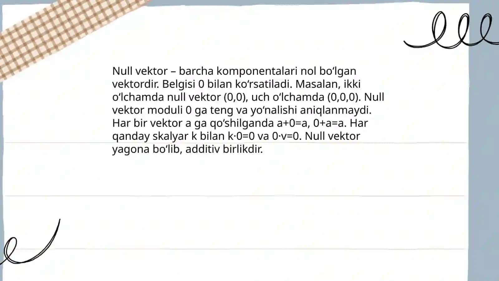 Vektorlar. Vektorlar koordinatalari 4