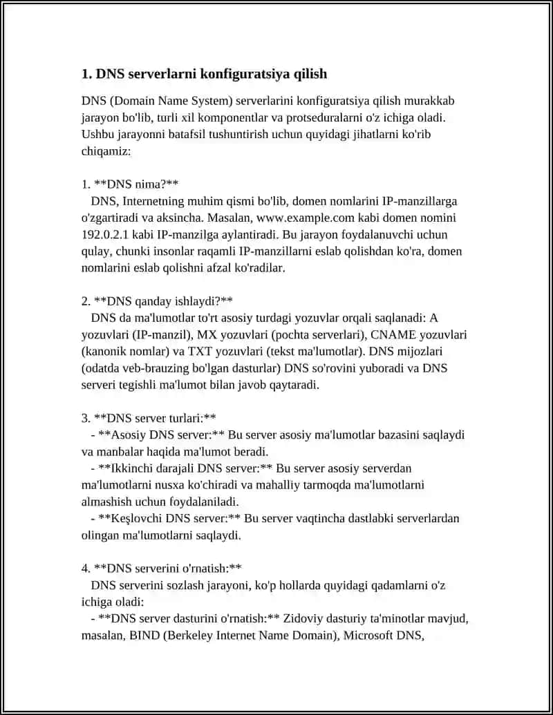 DNS SERVIRINI BOSHQARISH 4