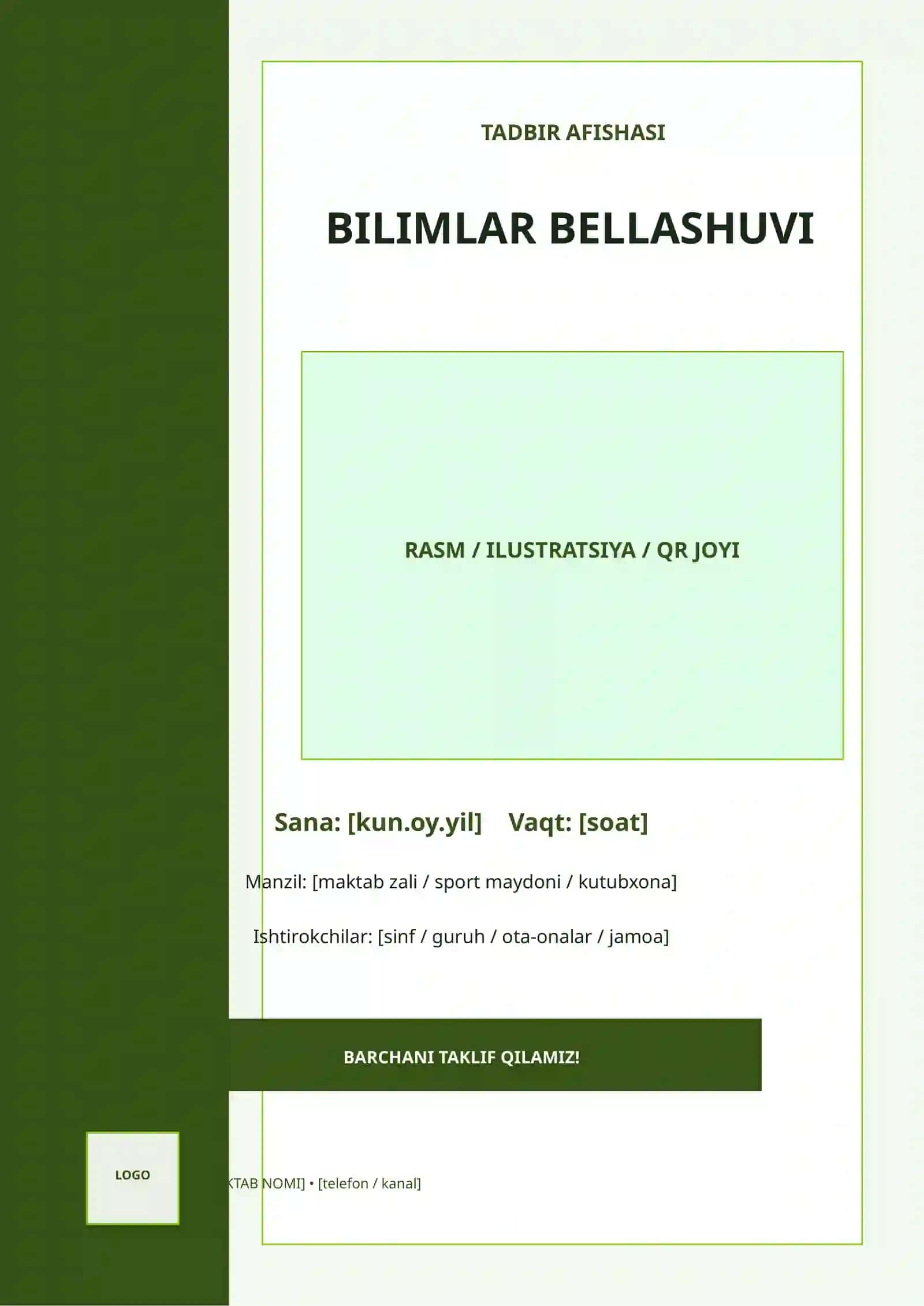 MAKTAB TADBIRLARI UCHUN 20 TA TADBIR AFISHASI 4