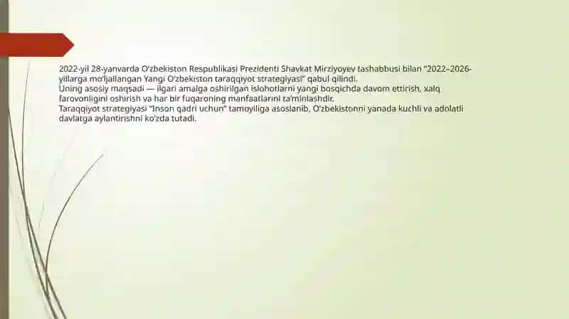 2022-2026-yillarga mo'ljallangan Yangi O'zbekiston Taraqqiyot strategiyasi 4