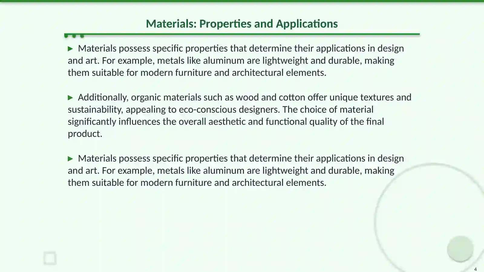 Objects, materials, shapes and colour 4