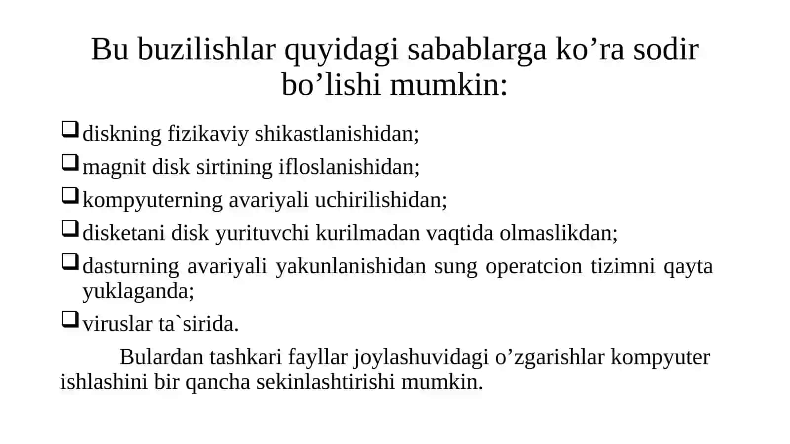 Disklarga xizmat ko’rsatuvchi dasturlar 4