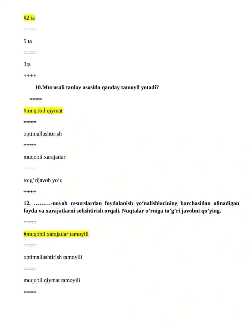 Mikroiqtisodiyot test baza yakuniy 4