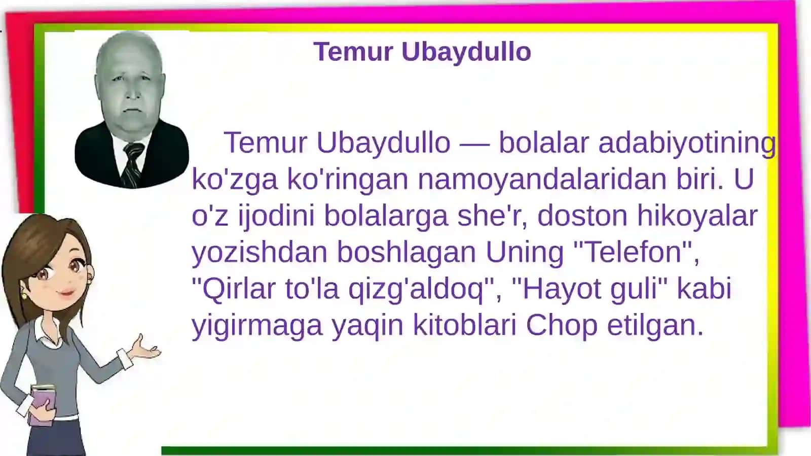 ”Baxtimiz timsoli’’Temur Ubaydullo she`ri 4