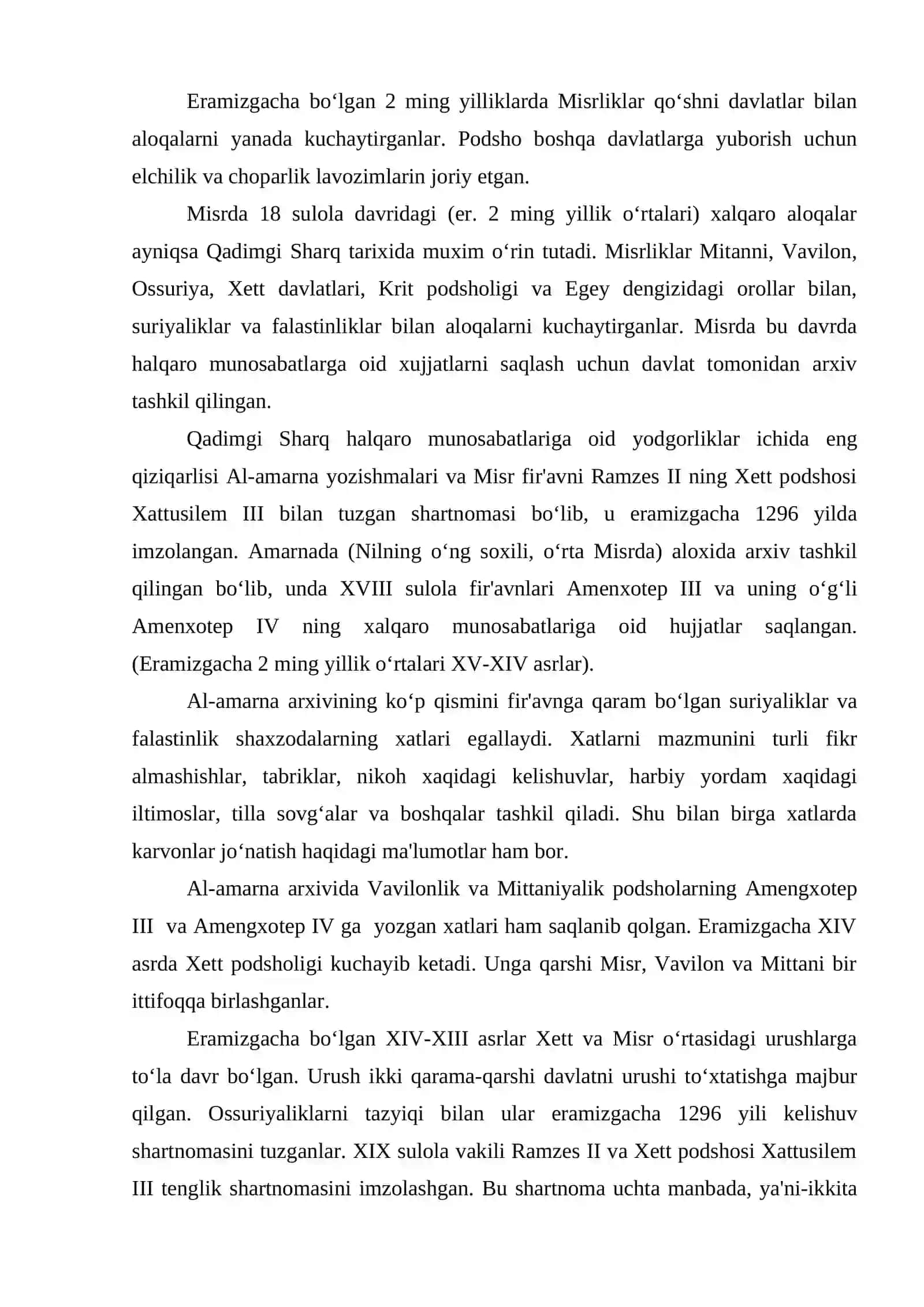 Qadimgi sharqda xalqaro munosabatlar va diplomatiya 4