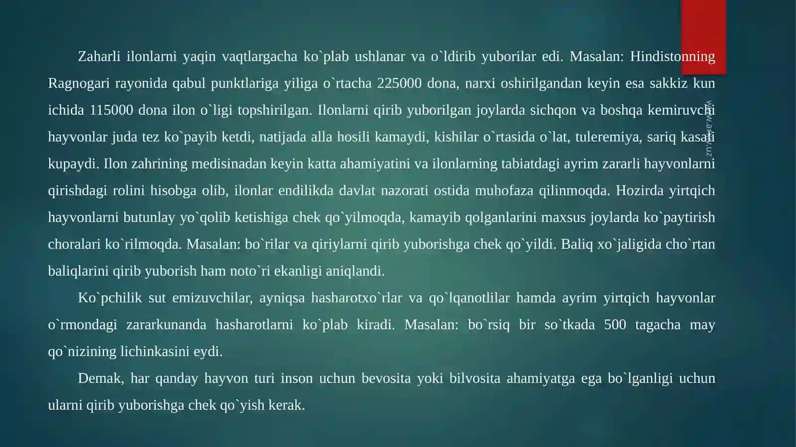 Hayvonlarning biosferadagi ahamiyati 4