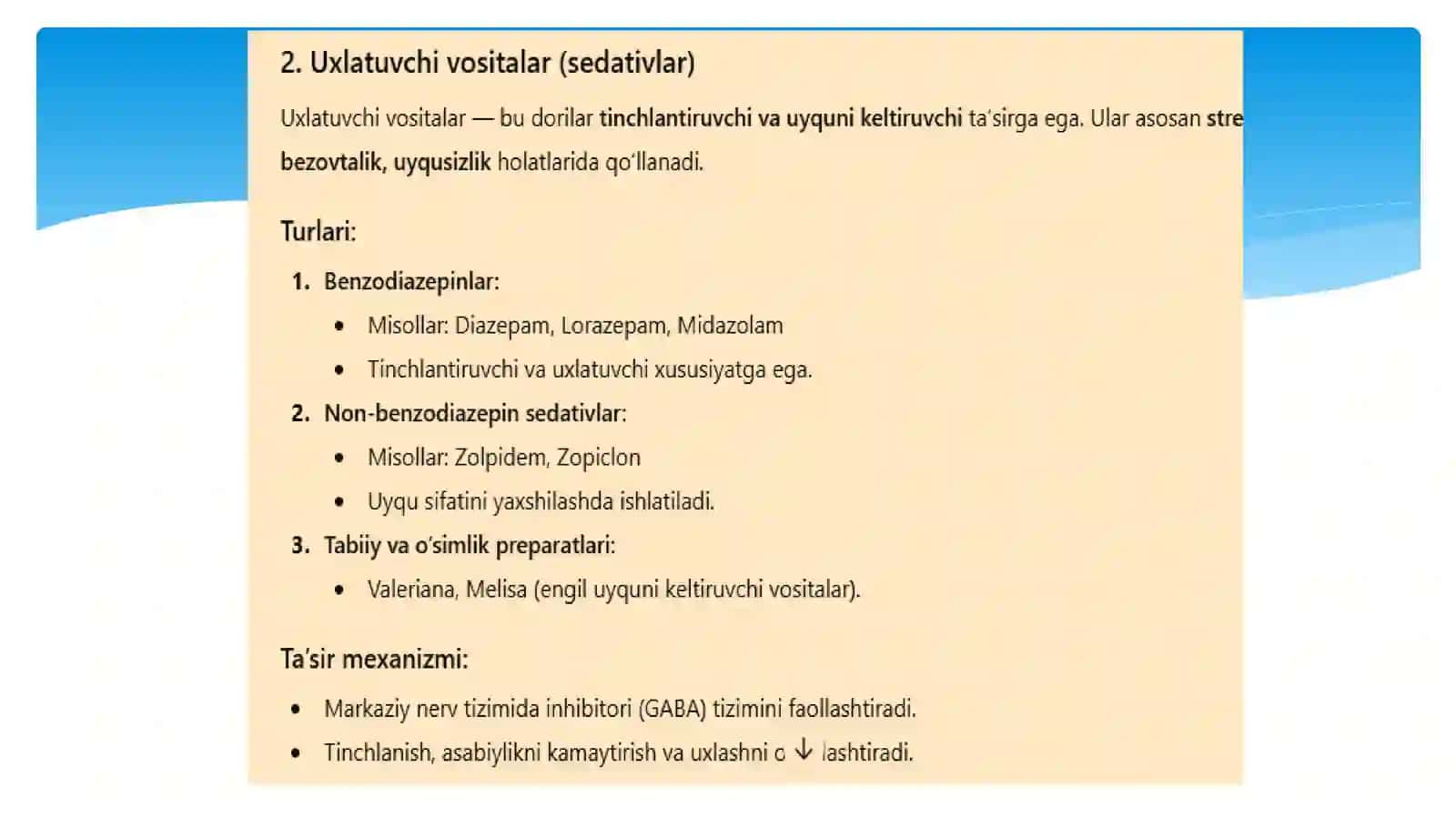 Narkoz vositalari Farmakologiyasi 4