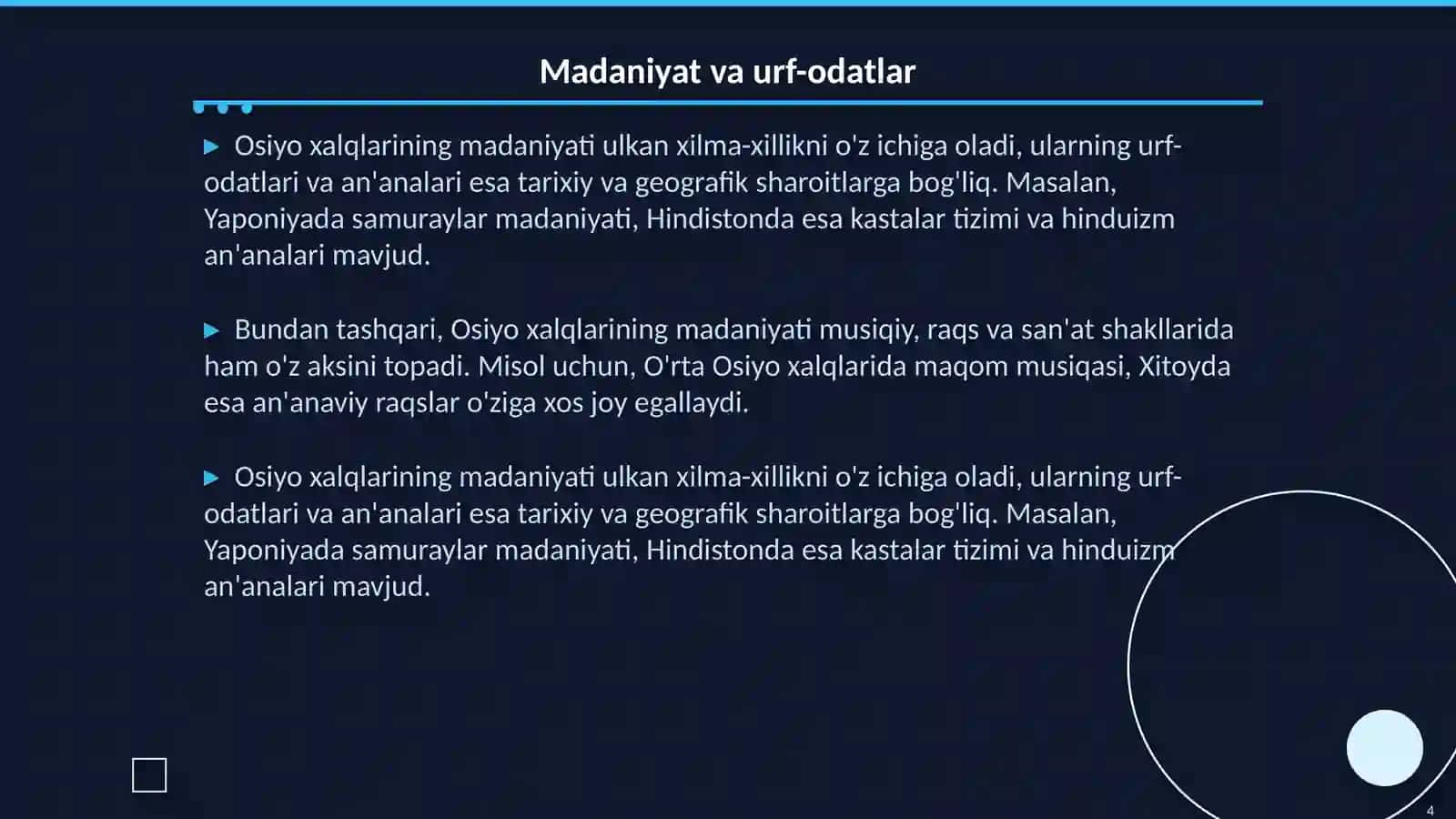 Osiyo xalqlari etnografiyasi 4