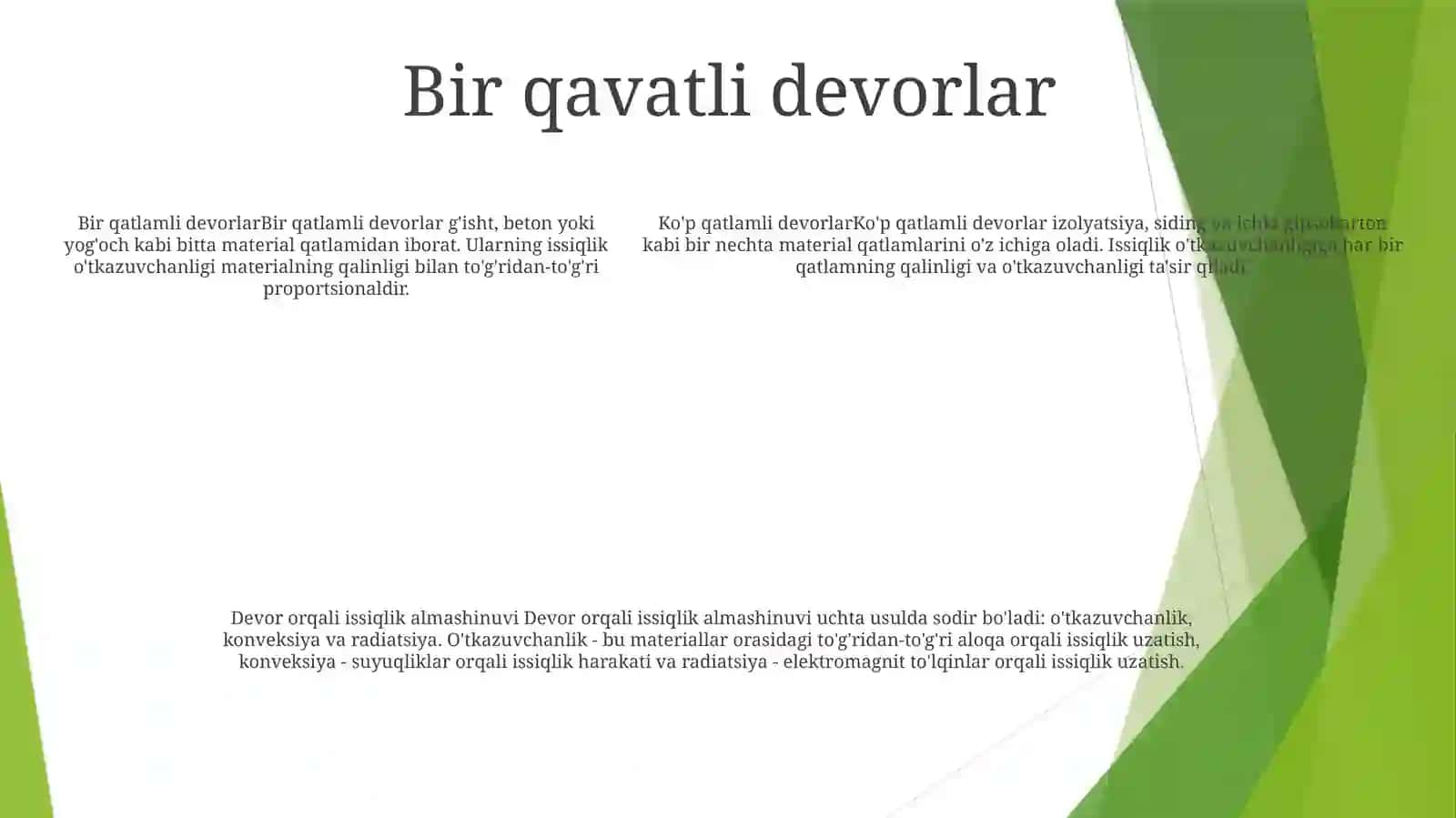 Bir Va Ko'P Qatlamli Devorning Issiqlik O'Tkazuvchanligi 4