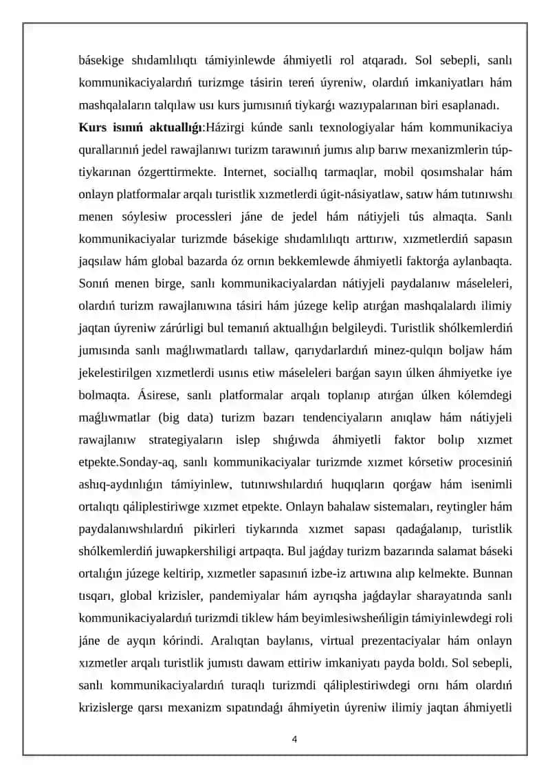 Sanlı kommunikaciyalardıń turizmge tásiri 4