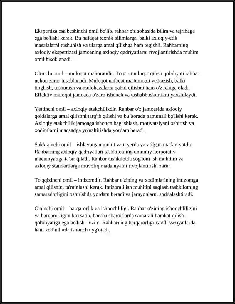 RAHBARGA QO'YILADIGAN TALABLAR 4