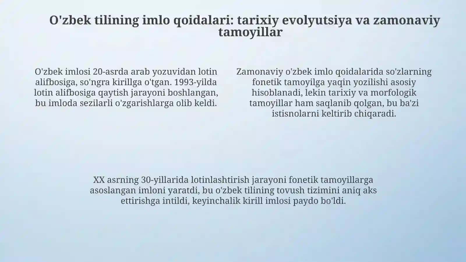 O'zbek tilining imlo qoidalari va soha egalarining savodxonligi 4