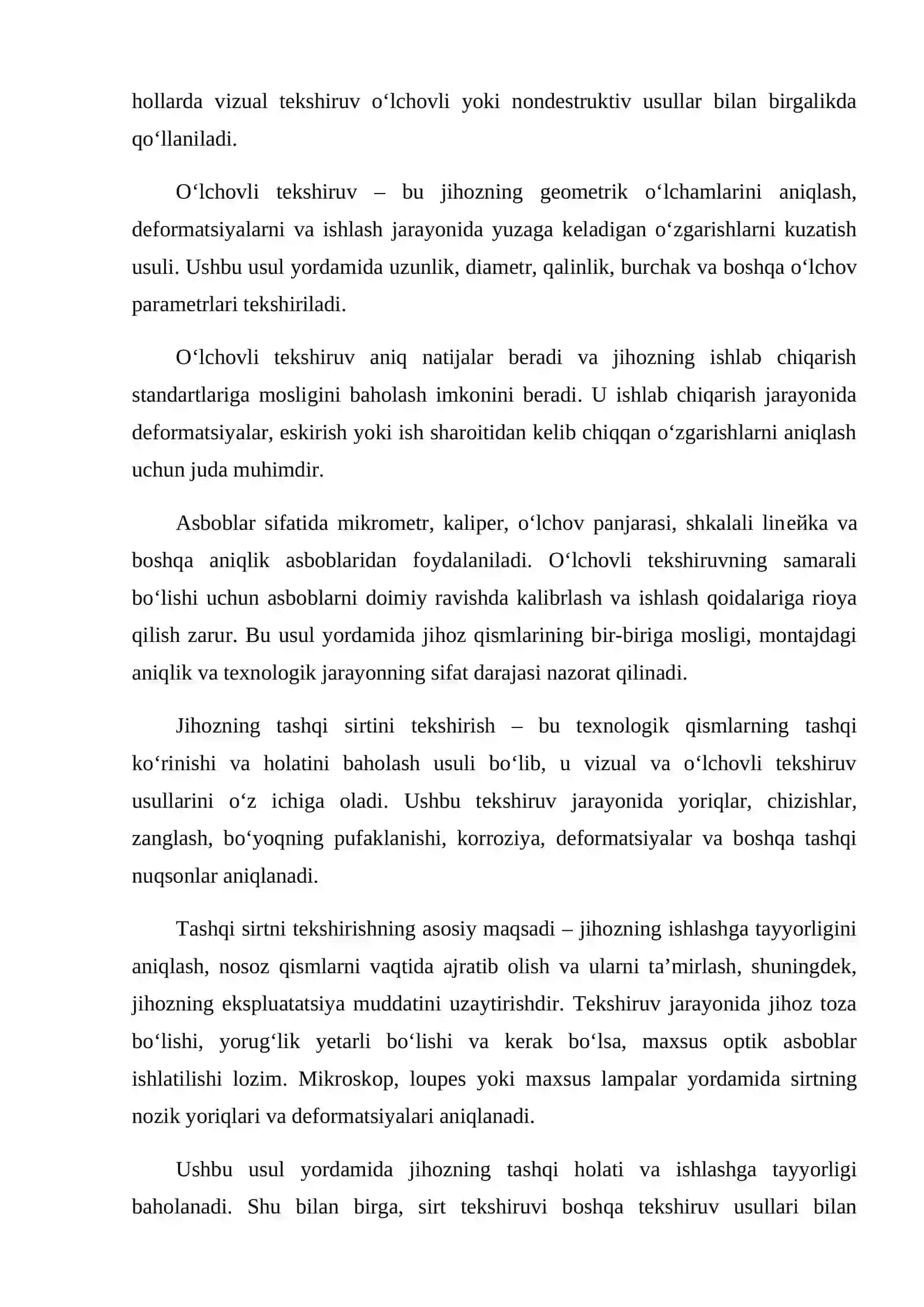 Texnologik jihozlarni tekshirish usullari 4