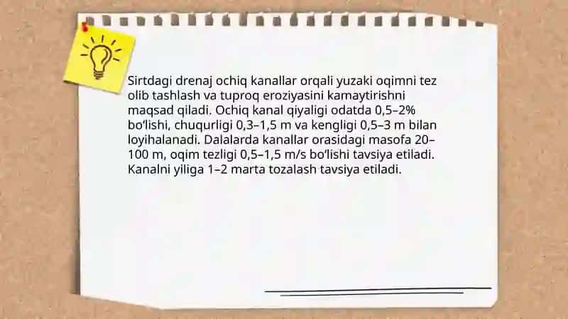 Drenaj tizimlari va ulardan foydalanish 4
