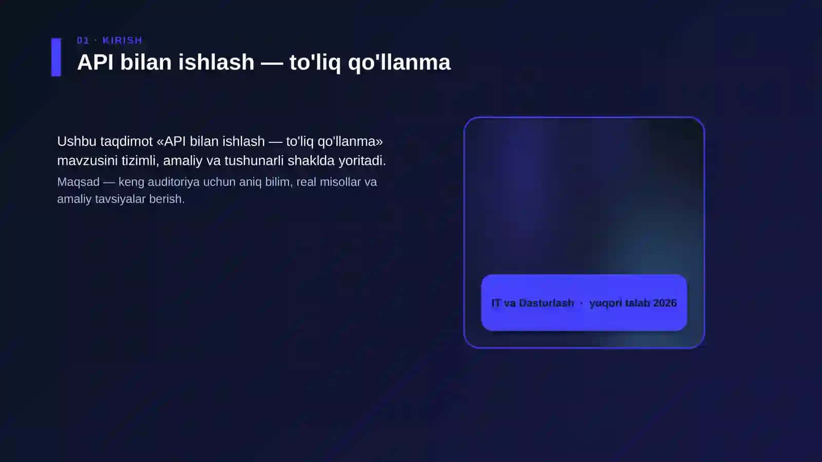 API bilan ishlash — to'liq qo'llanma 4