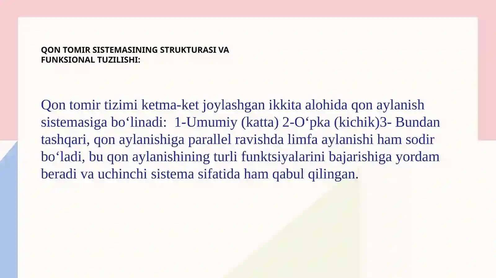 Aʼzolarda mikrosirkulyatsiya. venalarda qonning harakatlanishi 4