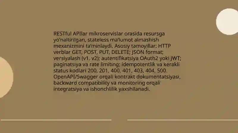 Mikroservislar orasida ma’lumot almashish mexanizmlari 4