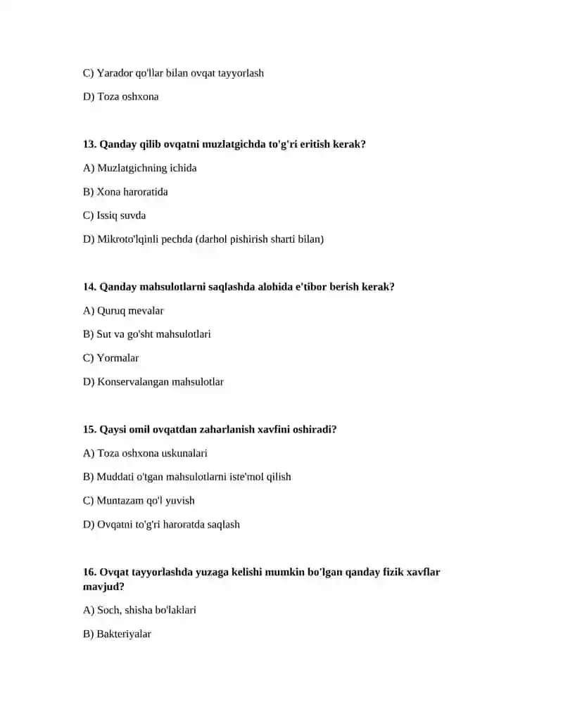 Ovqatlanish gigiyenasi 4