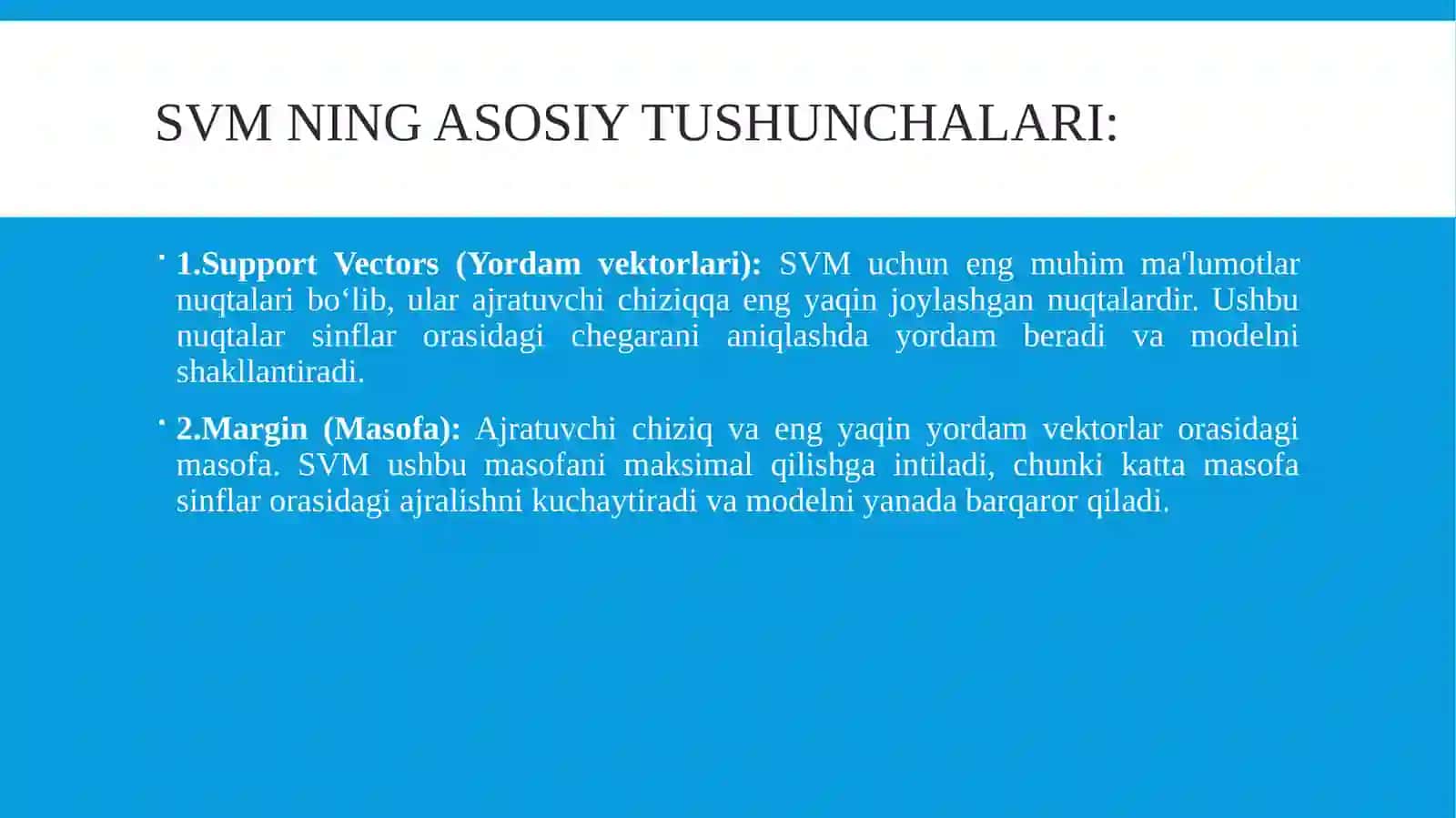 Tasniflashalgoritmlari. Supportvektormashinasi(SVM). Random forest. Decision tree 4