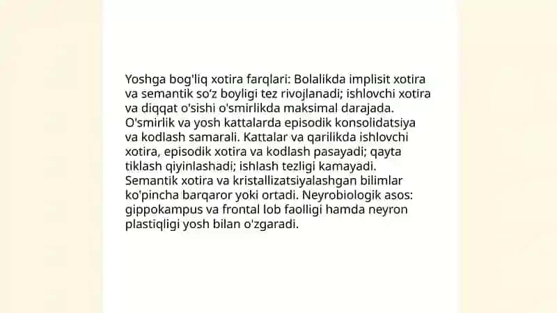 Genetik omillar va xotiradagi individual farqlar 4