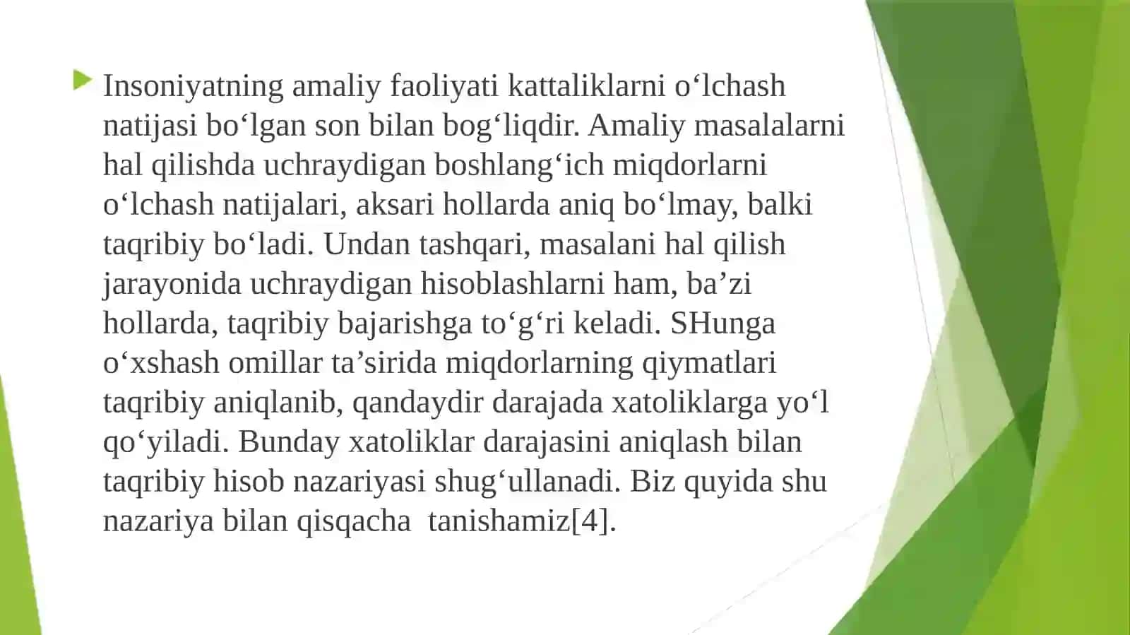Kirish. Xatoliklar nazariyasi 4