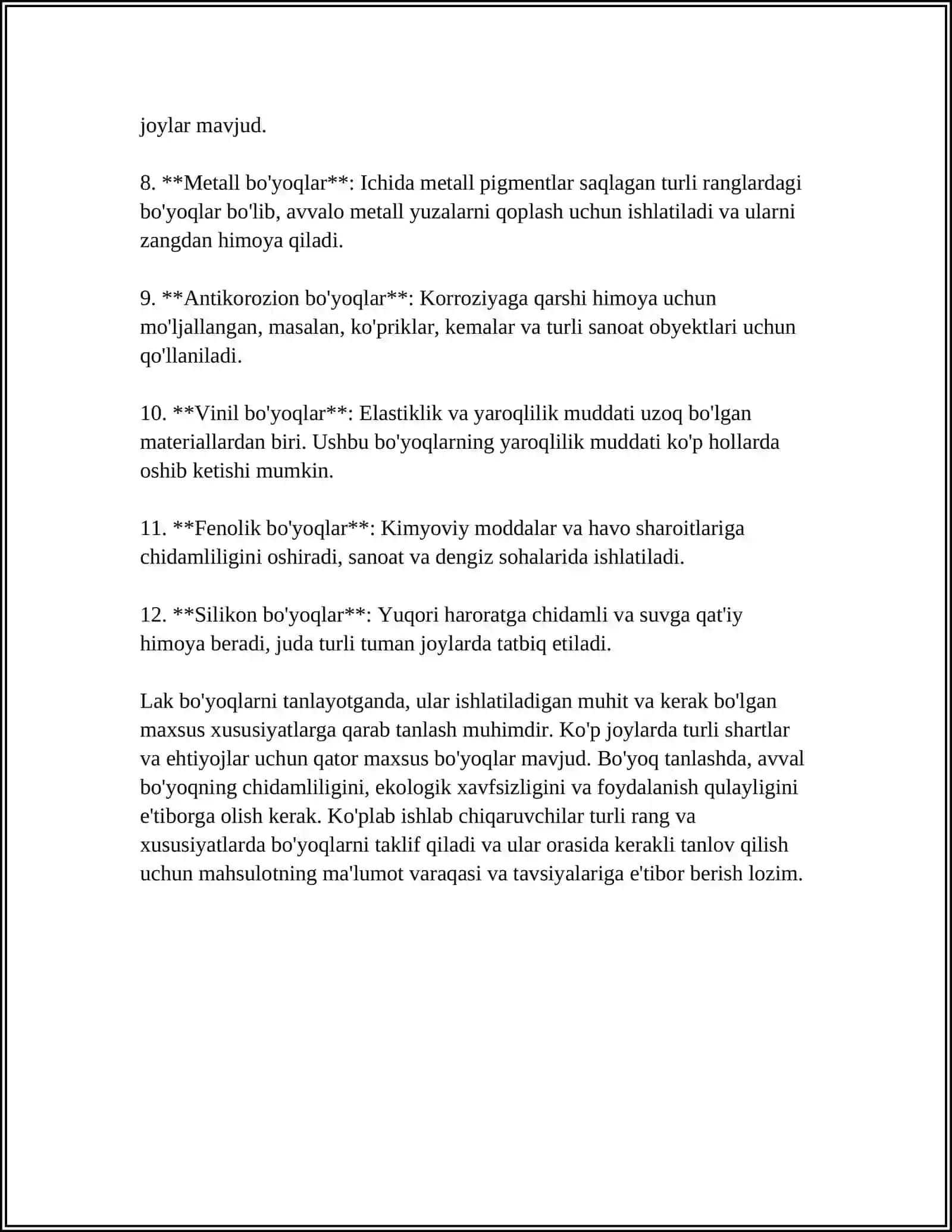 LAK BÒYOQ MATERIALLARI OLISH TEXNALOGIYASI 4