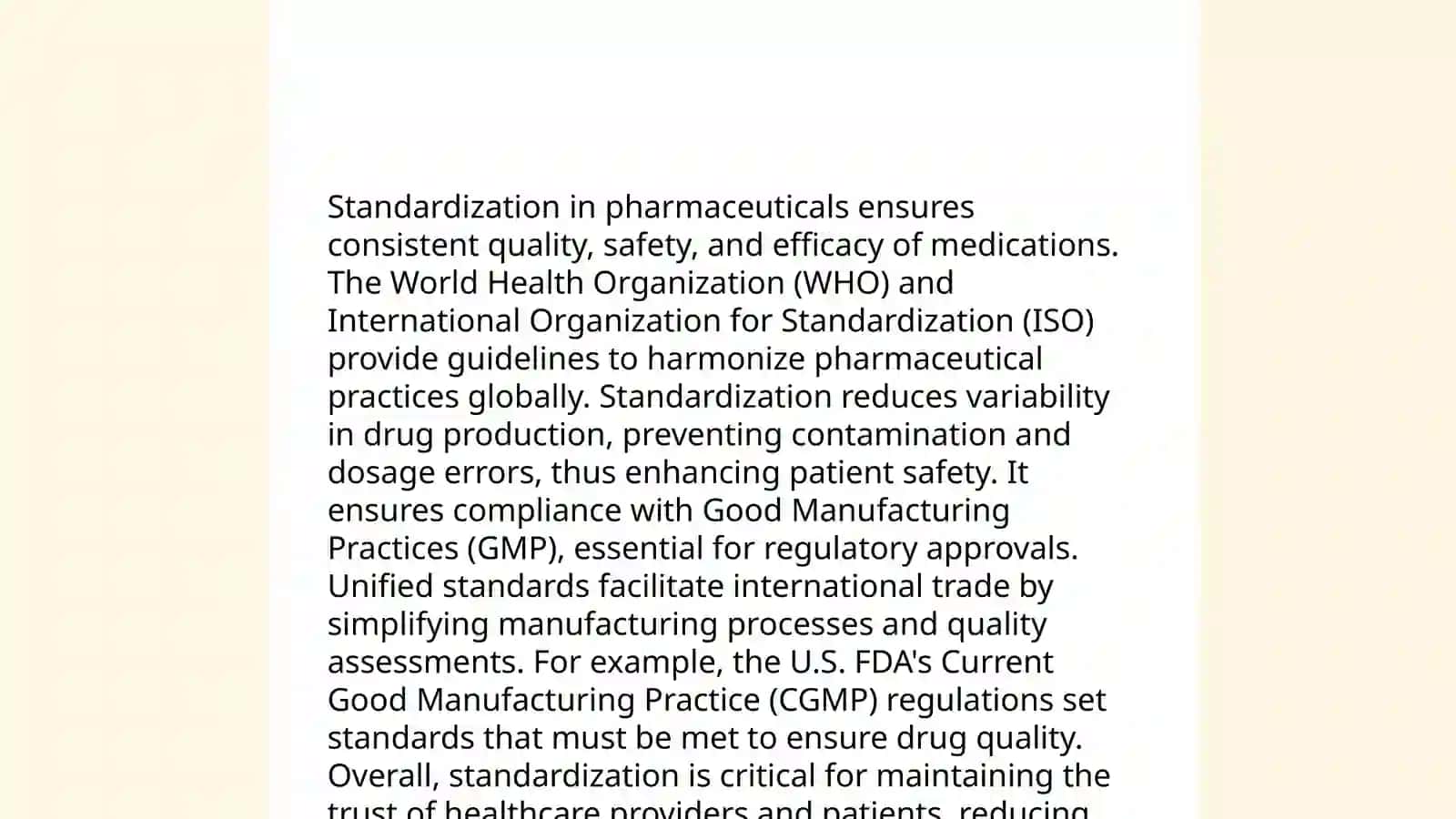 Standardization of medicines 4