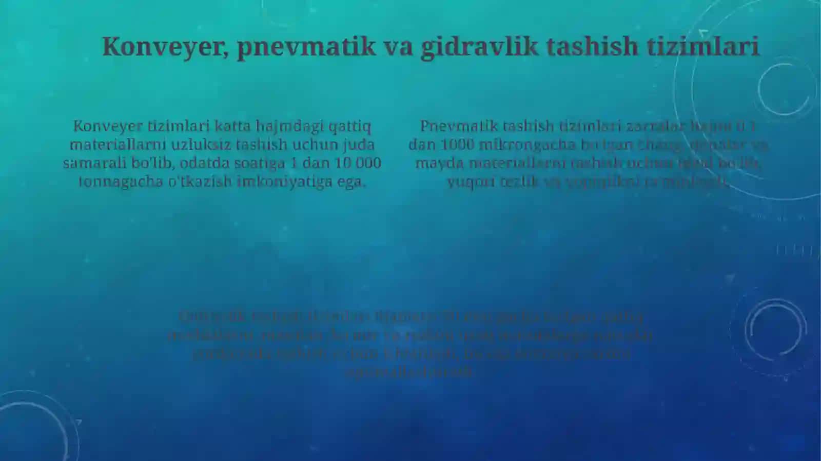Kimyo korxonalarida xom ashyoni tashish tizimlari 4