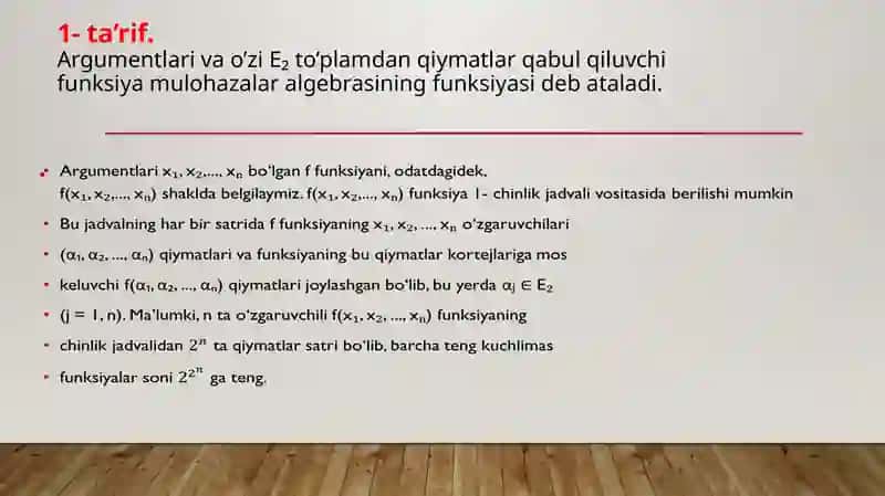 Bul algebrasi 4