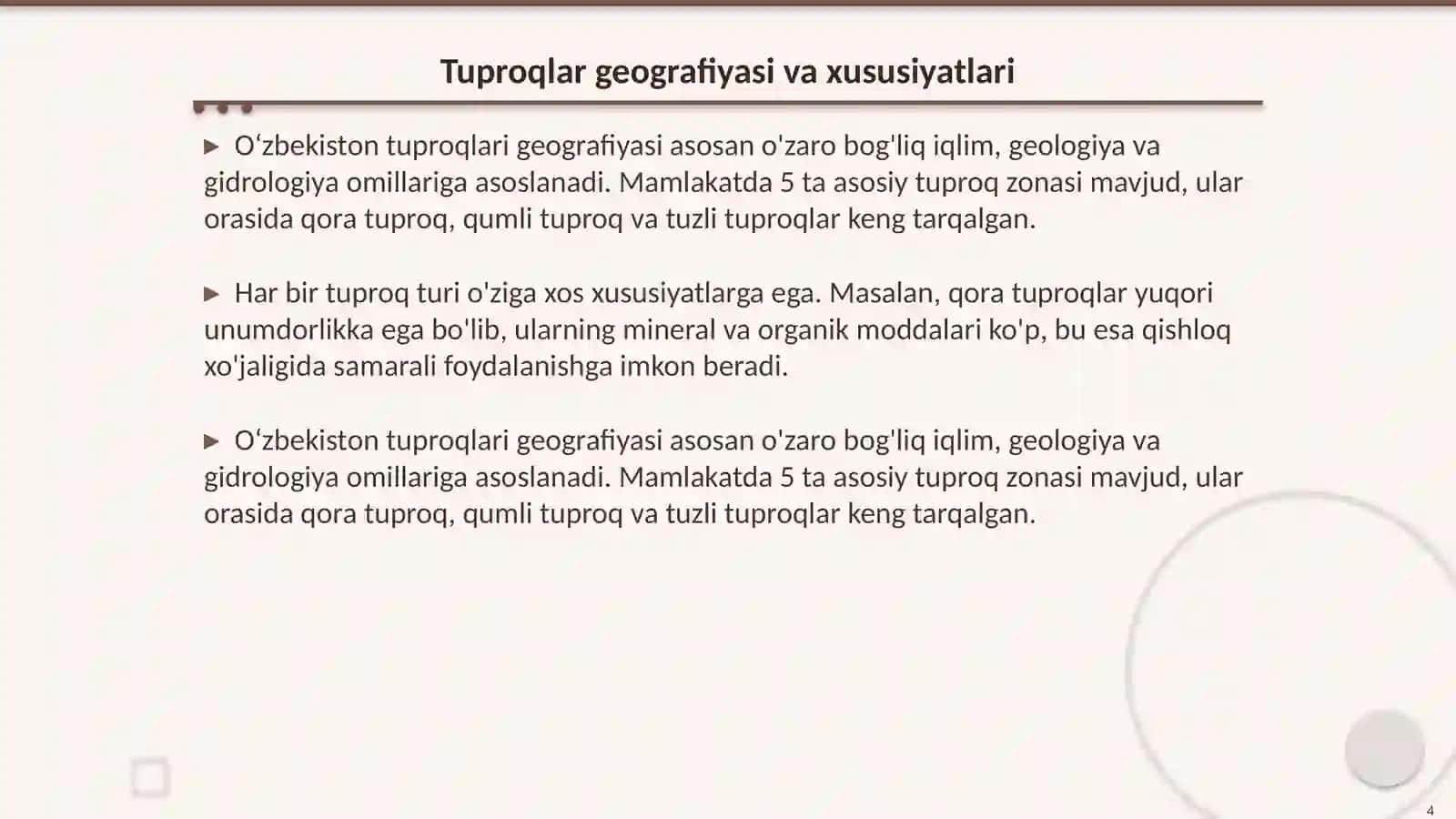 Oʻzbekiston tuproqlari geografiyasining rivojlanishi 4