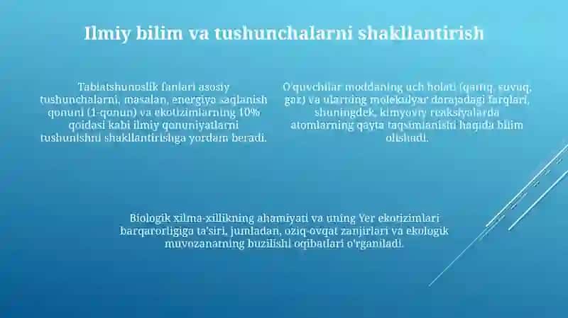 Tabiatshunoslik ta'limining asosiy maqsadi 4
