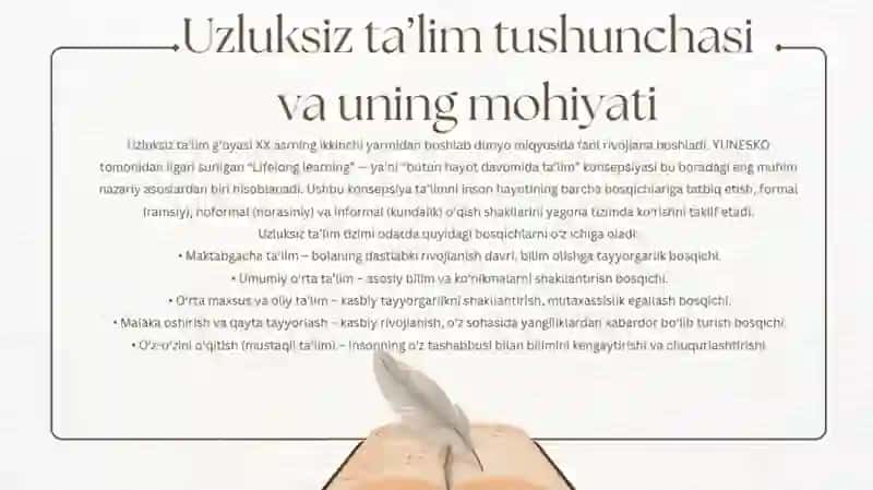 Uzluksiz ta'limdagi tendensiyalarni o'rgatish 4