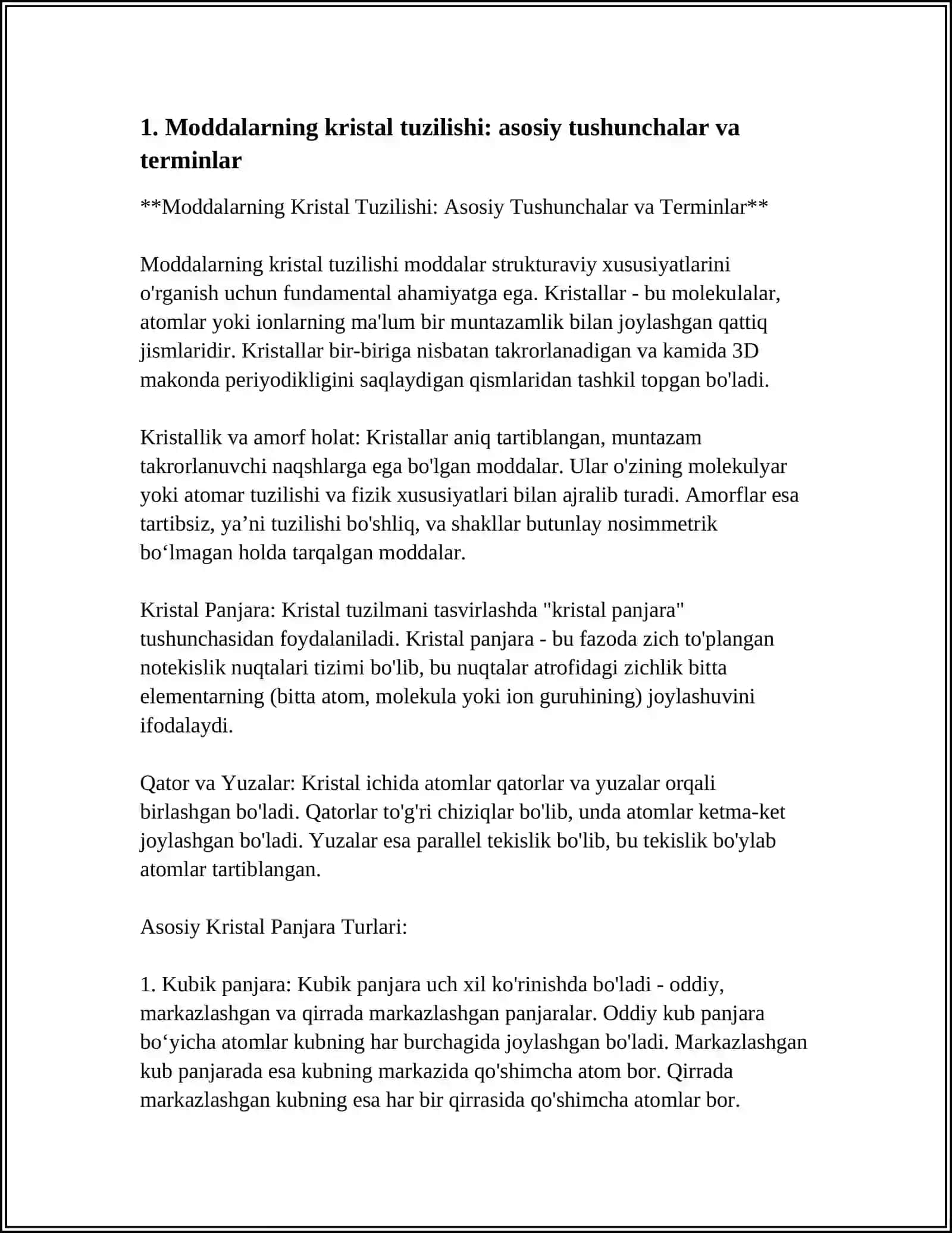 MODDALARNING KRISTAL TUZILISHI 4