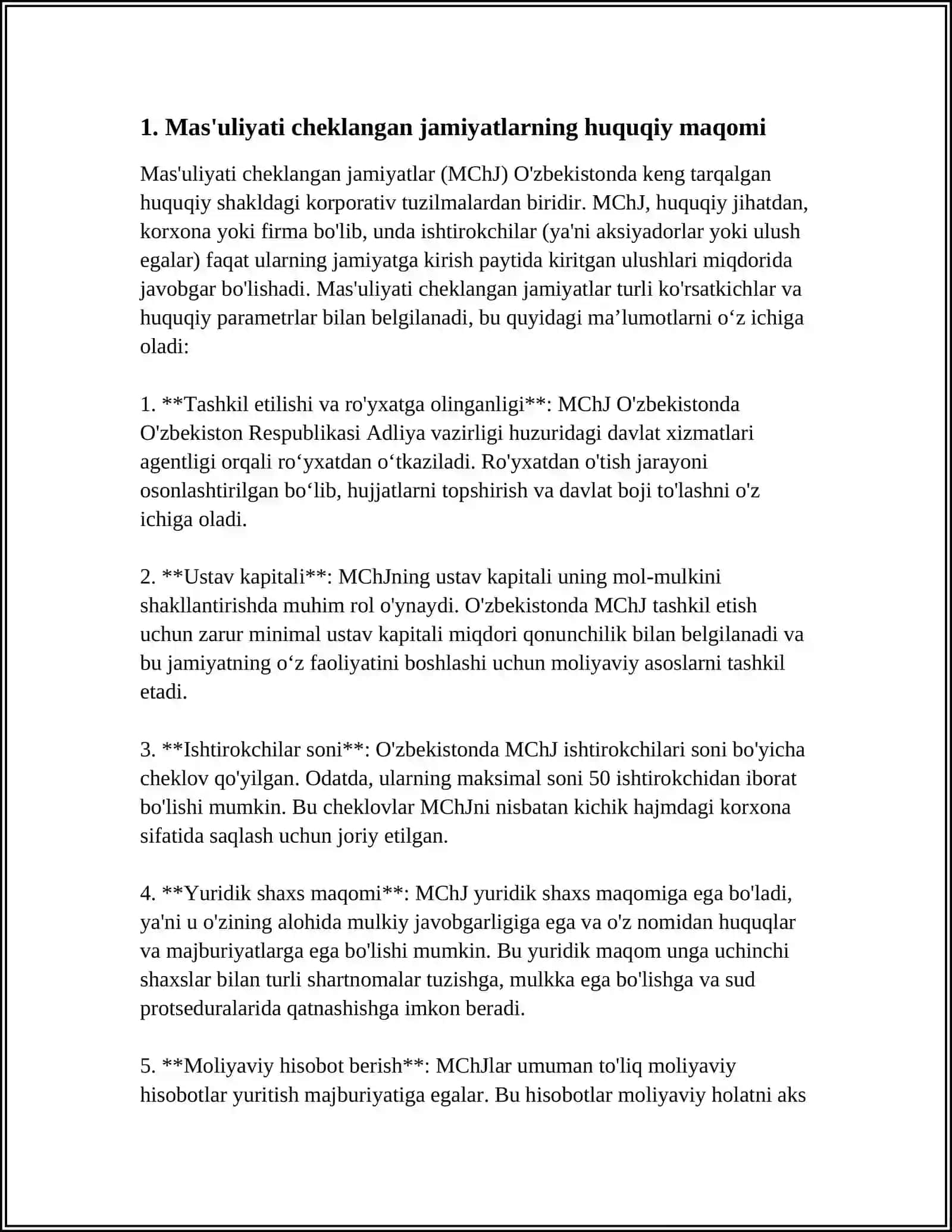 MAS’ULIYATI CHEKLANGAN HAMDA QO‘SHIMCHA MAS’ULIYATLI JAMIYATLAR 4
