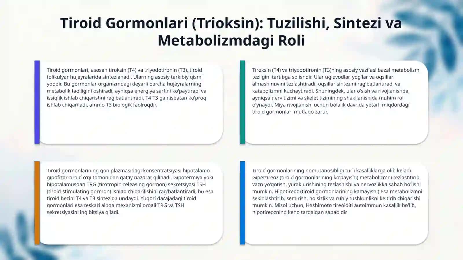 Quyi molekulyar gormonlar (trioksin,kortizol ,insulin va boshqalar) 4
