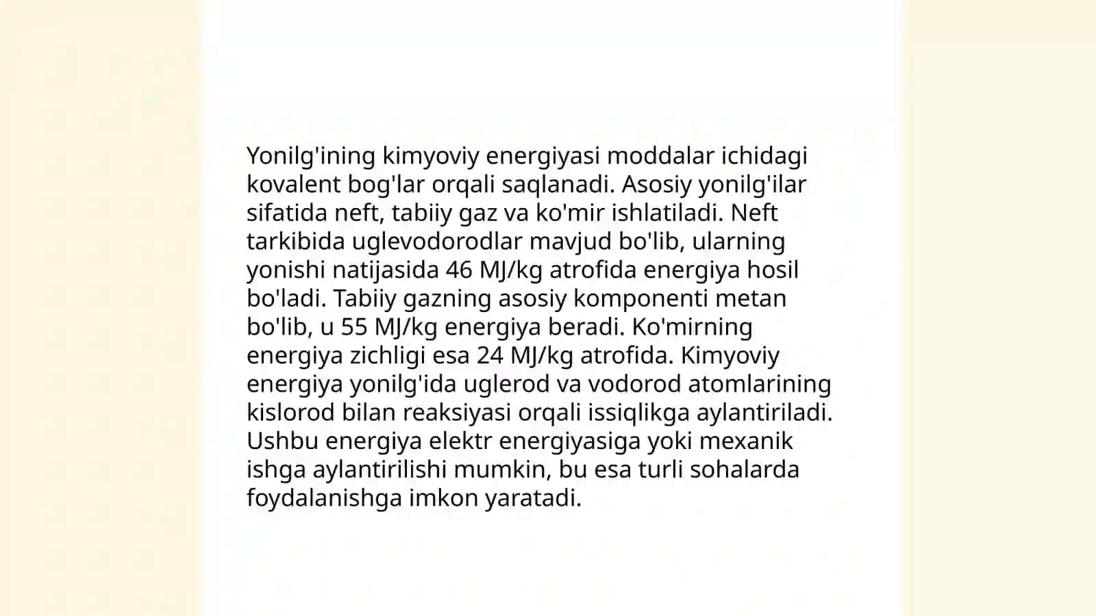Yonilg'i yonishidan chiquvchi issiqlik 4