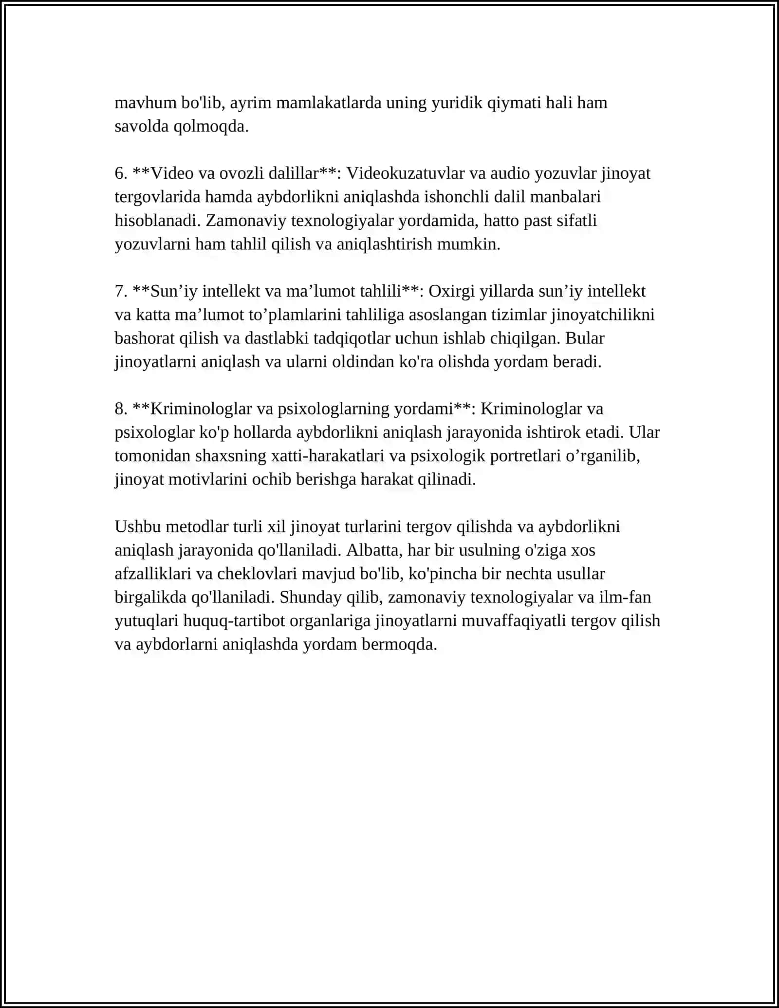 AYBDORLIKNI ANIQLASH METODLARI 4