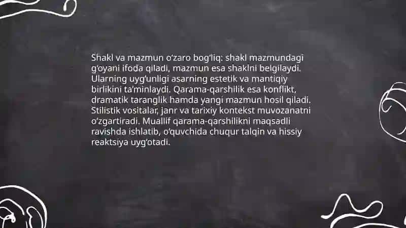 Adabiy asarda shakl va mazmun 4