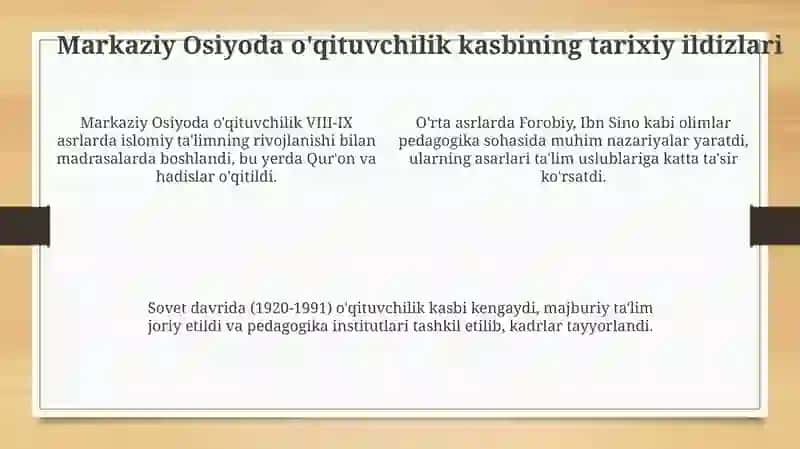 O'qituvchi kasbining rivojlanishi 4