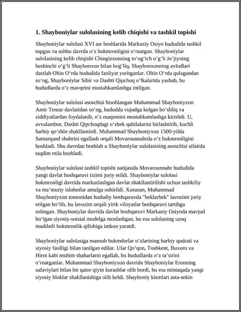 Shayboniylar sulolasi XVI Asrda 4