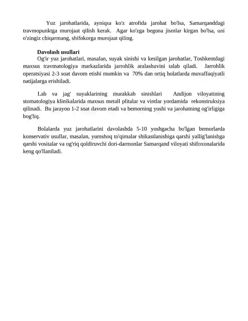 Bolalarda yuz jagʻ sohasidagi jarohatlar 4