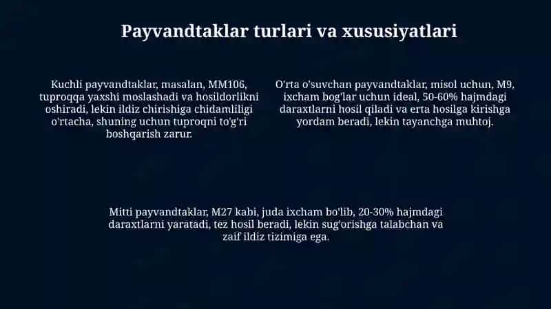 Urug'lik va payvandtaklarni etishtirish 4
