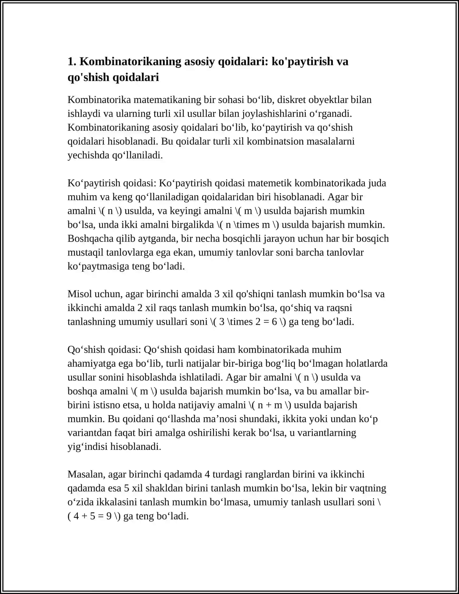 KOMBINATORIKANING ASOSIY QOIDALARI VA FORMULALARI 4